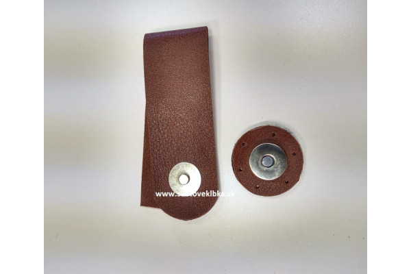 Zapínanie kožené s magnetom - na prišívanie / Zapínanie kožené s magnetom - na prišívanie - Hnedá 05