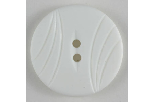 Gombík plastový - Ø 18mm - Biely s oblúčikmi