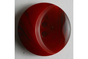 Gombík plastový - Ø 18mm - S oválnym vydutím - Tmavočervená