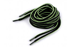 Šnúrky do topánok, tenisiek, mikín - 120 cm - Čierna-zelená
