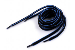 Šnúrky do topánok, tenisiek, mikín - 120 cm - Čierna-modrá
