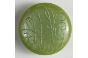 Gombík plastový - Zelený s ornamentom  Ø15 mm