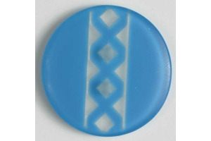 Gombík plastový - Modrý s pásikom Ø15 mm